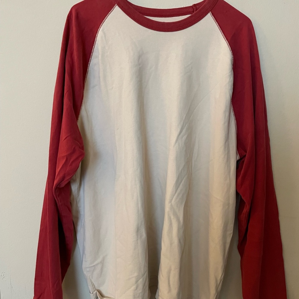 Eddie Bauer Baseball Long Sleeve Tee Red White